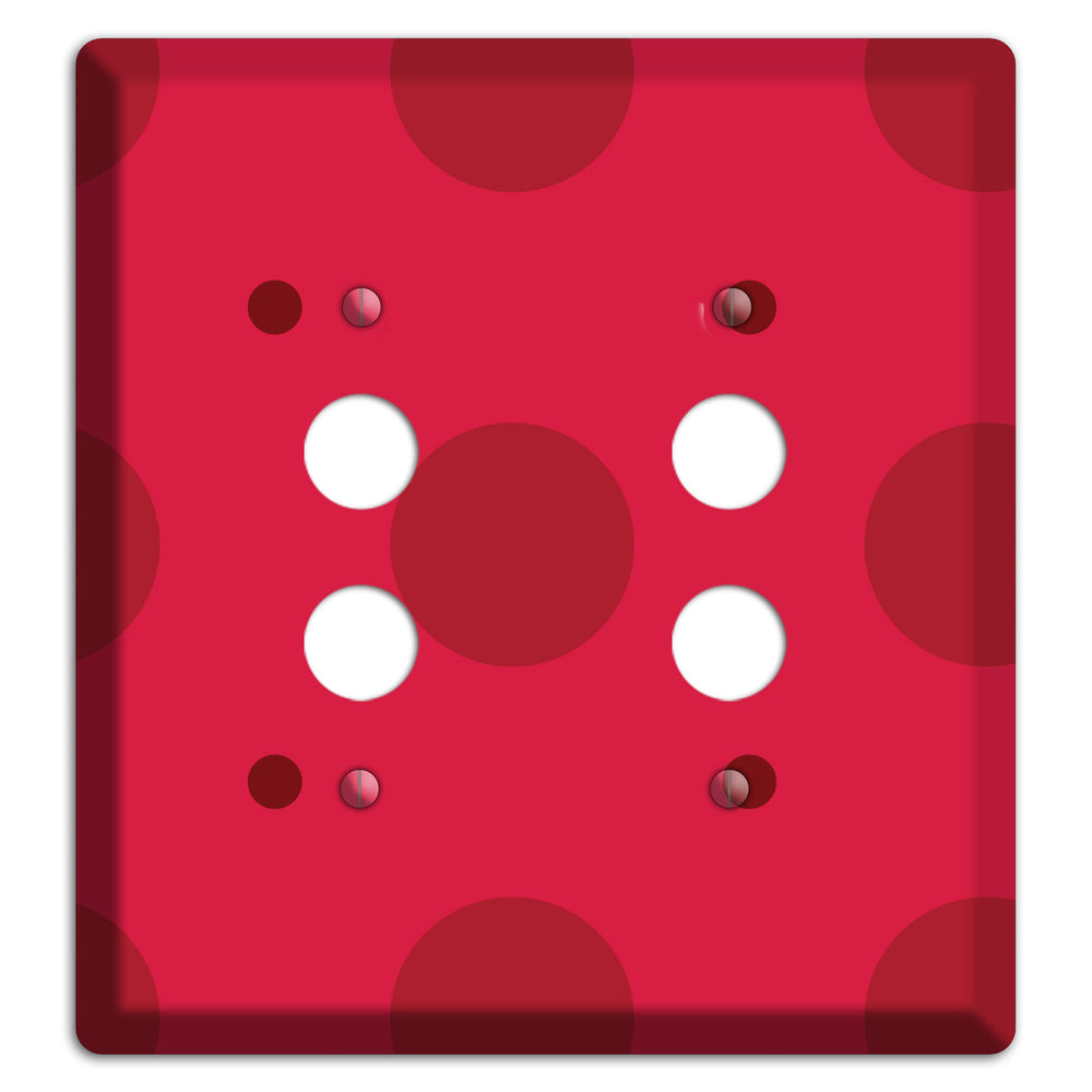 Red with Red Multi Tiled Medium Dots 2 Pushbutton Wallplate