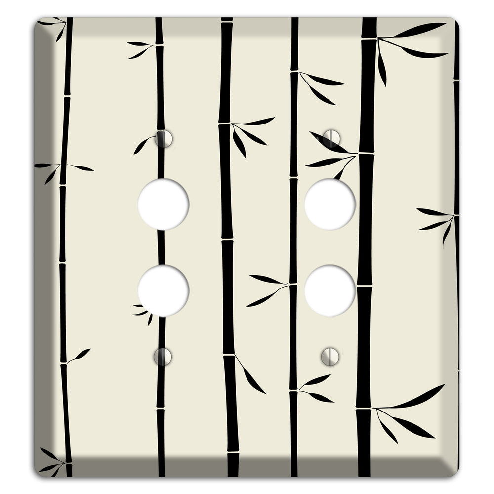 Beige Bamboo 2 Pushbutton Wallplate