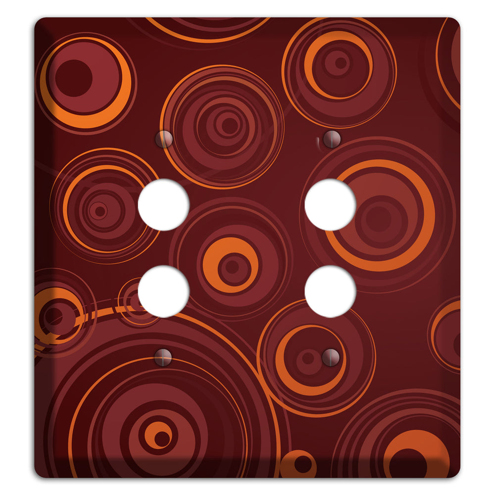 Brown Circles 2 Pushbutton Wallplate