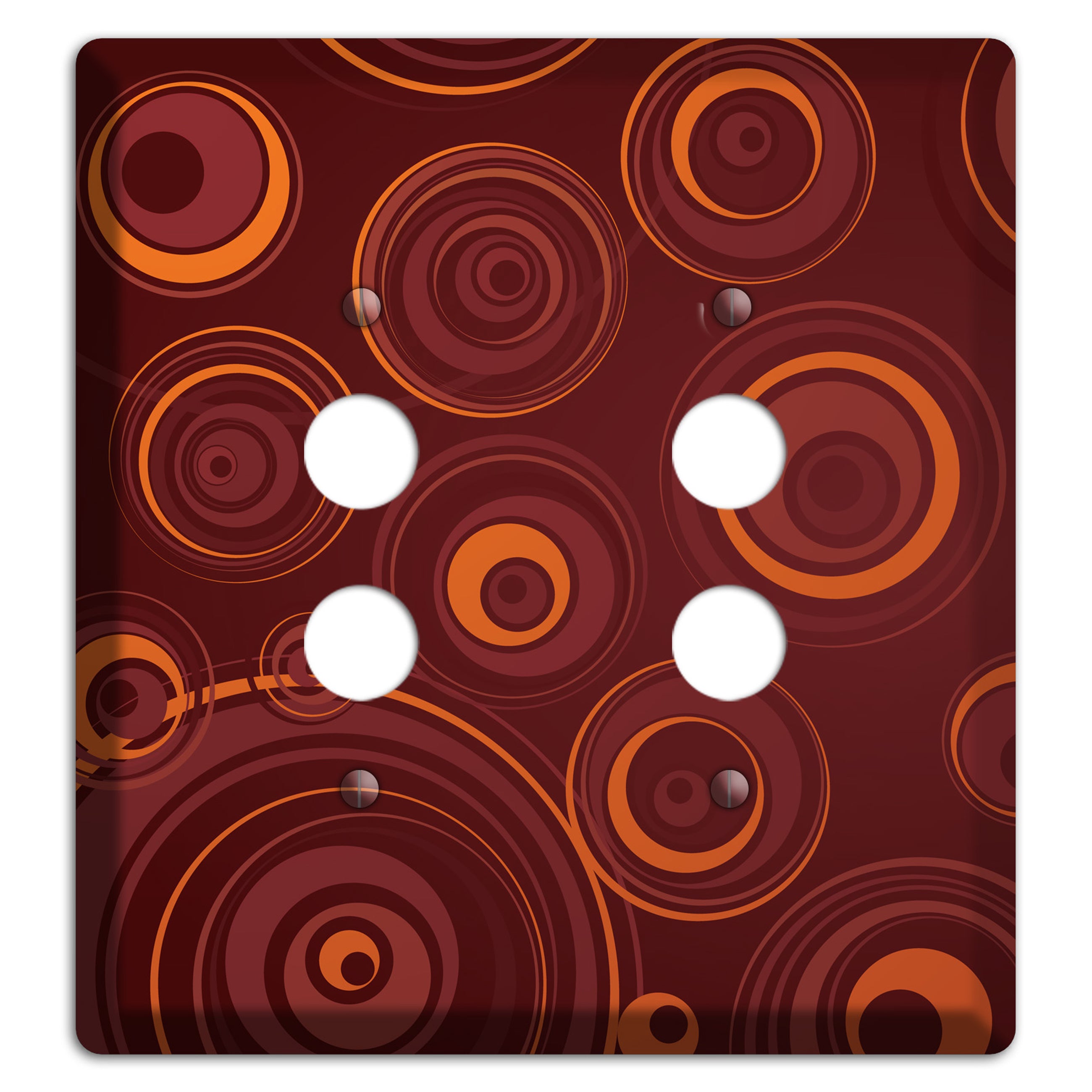 Brown Circles 2 Pushbutton Wallplate