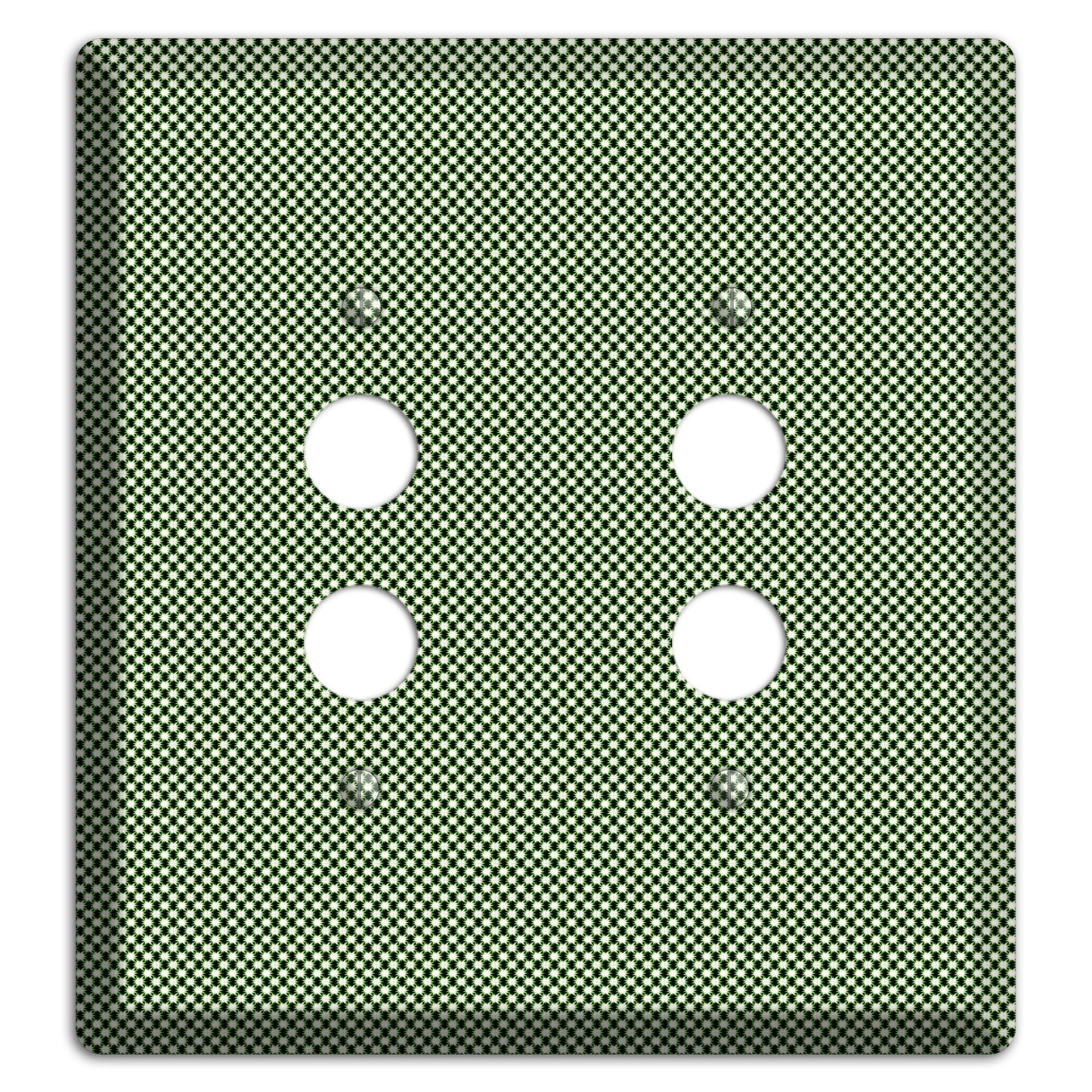 Green Tiny Check 2 Pushbutton Wallplate