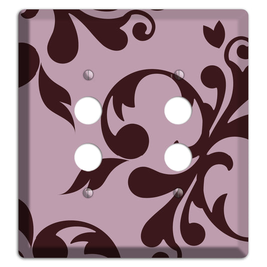 Dusty Rose and Burgundy Toile 2 Pushbutton Wallplate