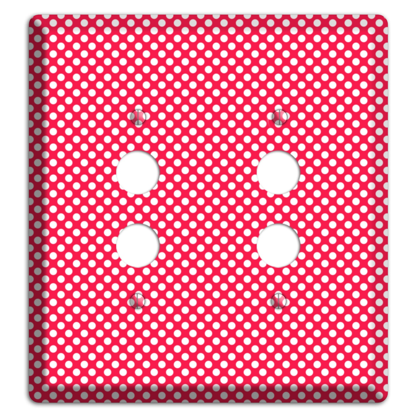 Fuschia with Pink Tiny Polka Dots 2 Pushbutton Wallplate