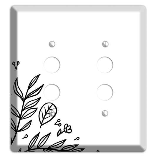 Hand-Drawn Floral 32 2 Pushbutton Wallplate