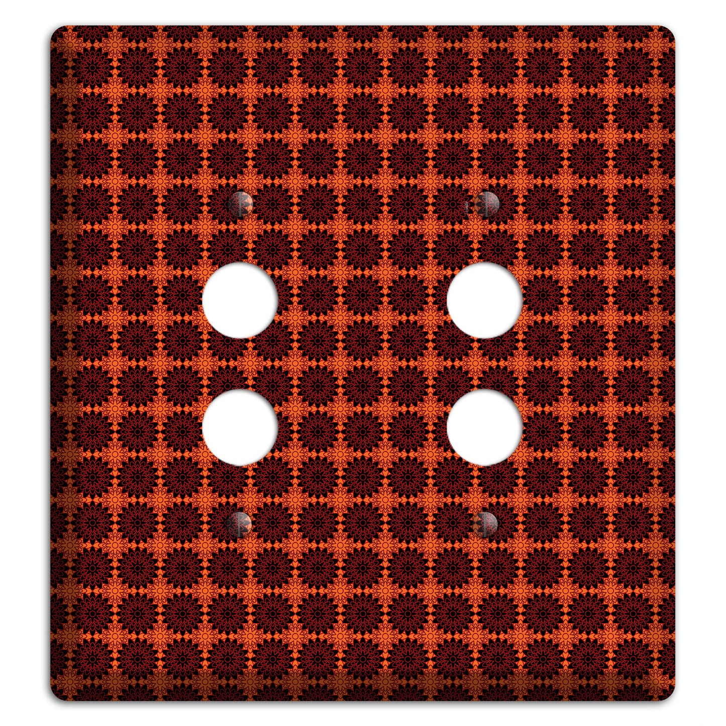 Red with Tiled Maroon Foulard 2 Pushbutton Wallplate