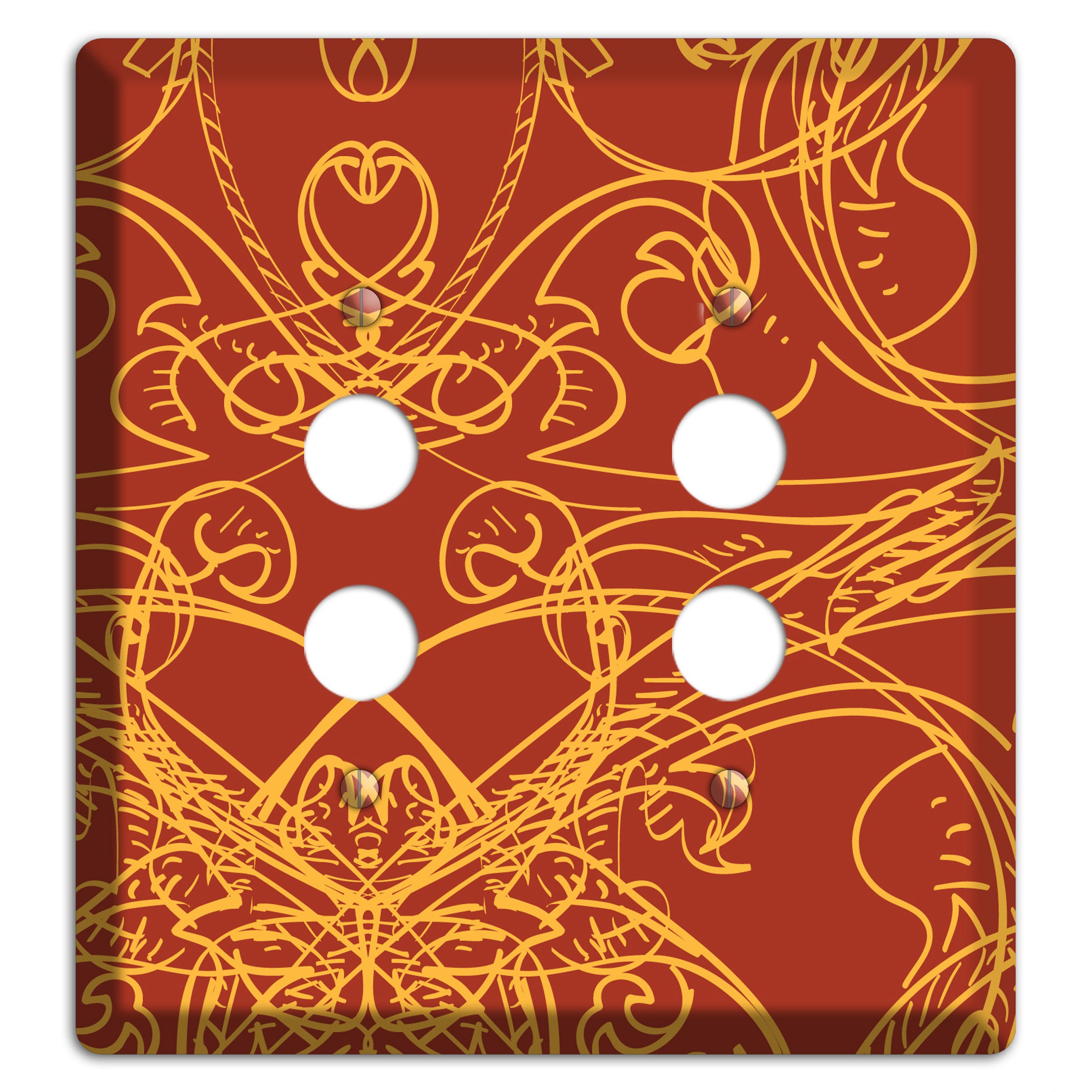 Red Deco Sketch 2 Pushbutton Wallplate