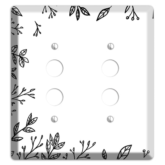 Hand-Drawn Floral 29 2 Pushbutton Wallplate