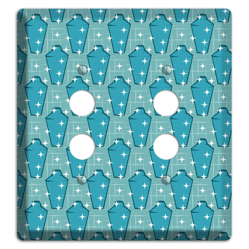 Retro Cocktail Shakers 2 Pushbutton Wallplate