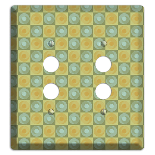 Green and Yellow Squares 2 Pushbutton Wallplate