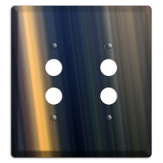 Black with Orange Ray of Light 2 Pushbutton Wallplate