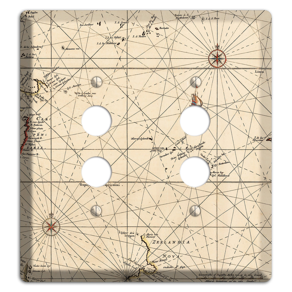 Map of New Zealand 2 Pushbutton Wallplate