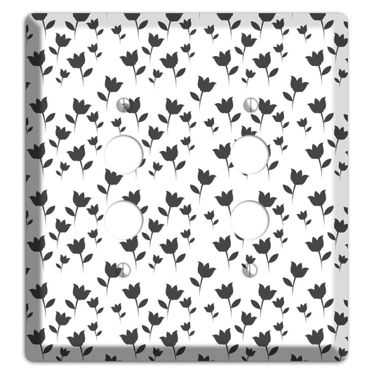 Black and White Tulips 2 Pushbutton Wallplate