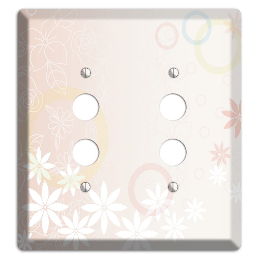 Mauve Floral 2 Pushbutton Wallplate