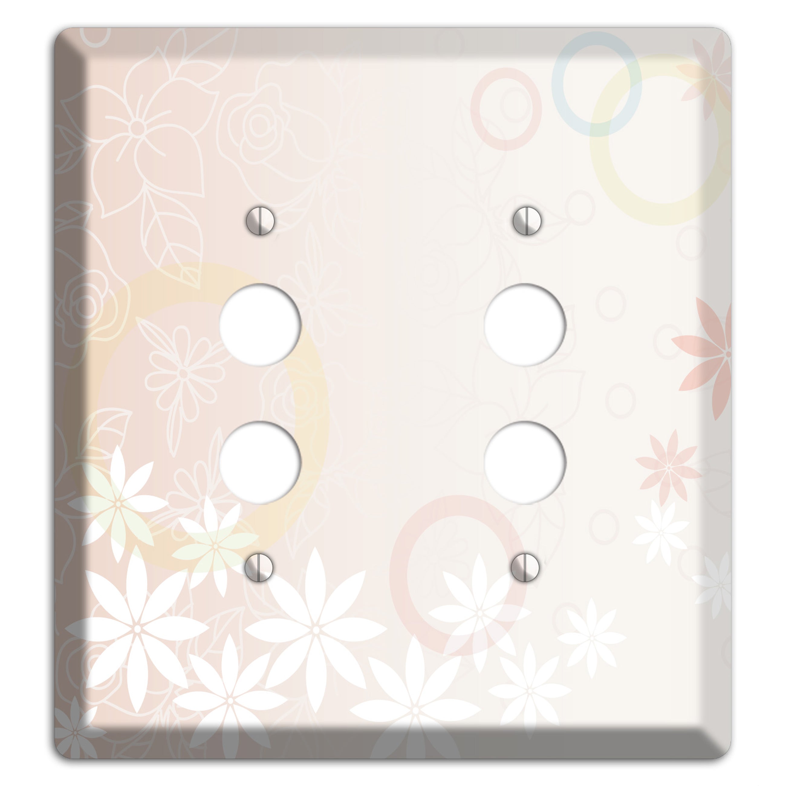 Mauve Floral 2 Pushbutton Wallplate