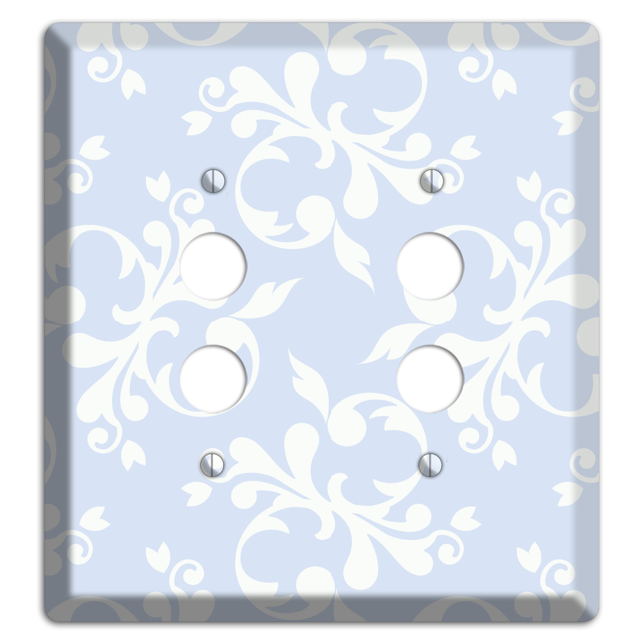 Light Blue Victorian Toile 2 Pushbutton Wallplate