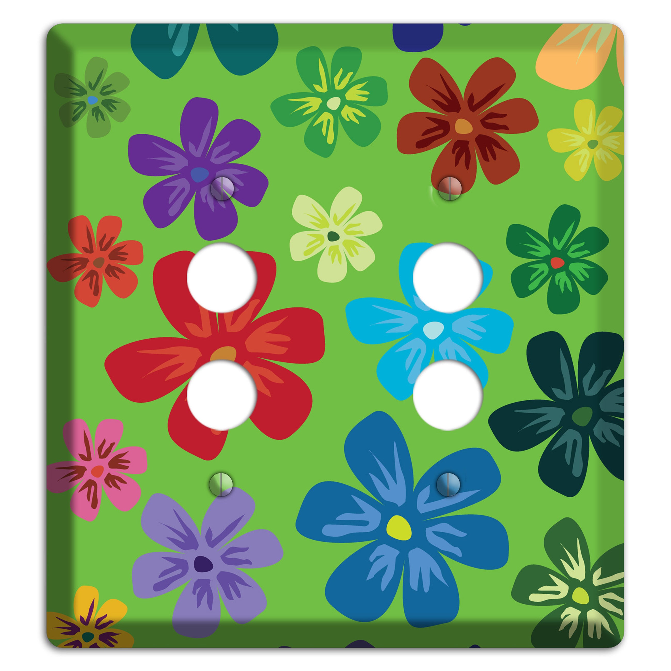 Orange Flowers 2 Pushbutton Wallplate