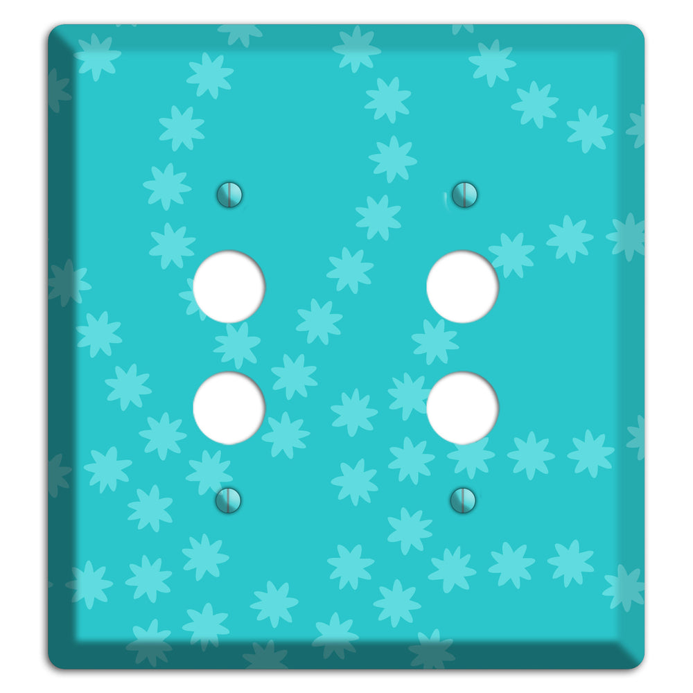 Multi Turquoise Constellation 2 Pushbutton Wallplate