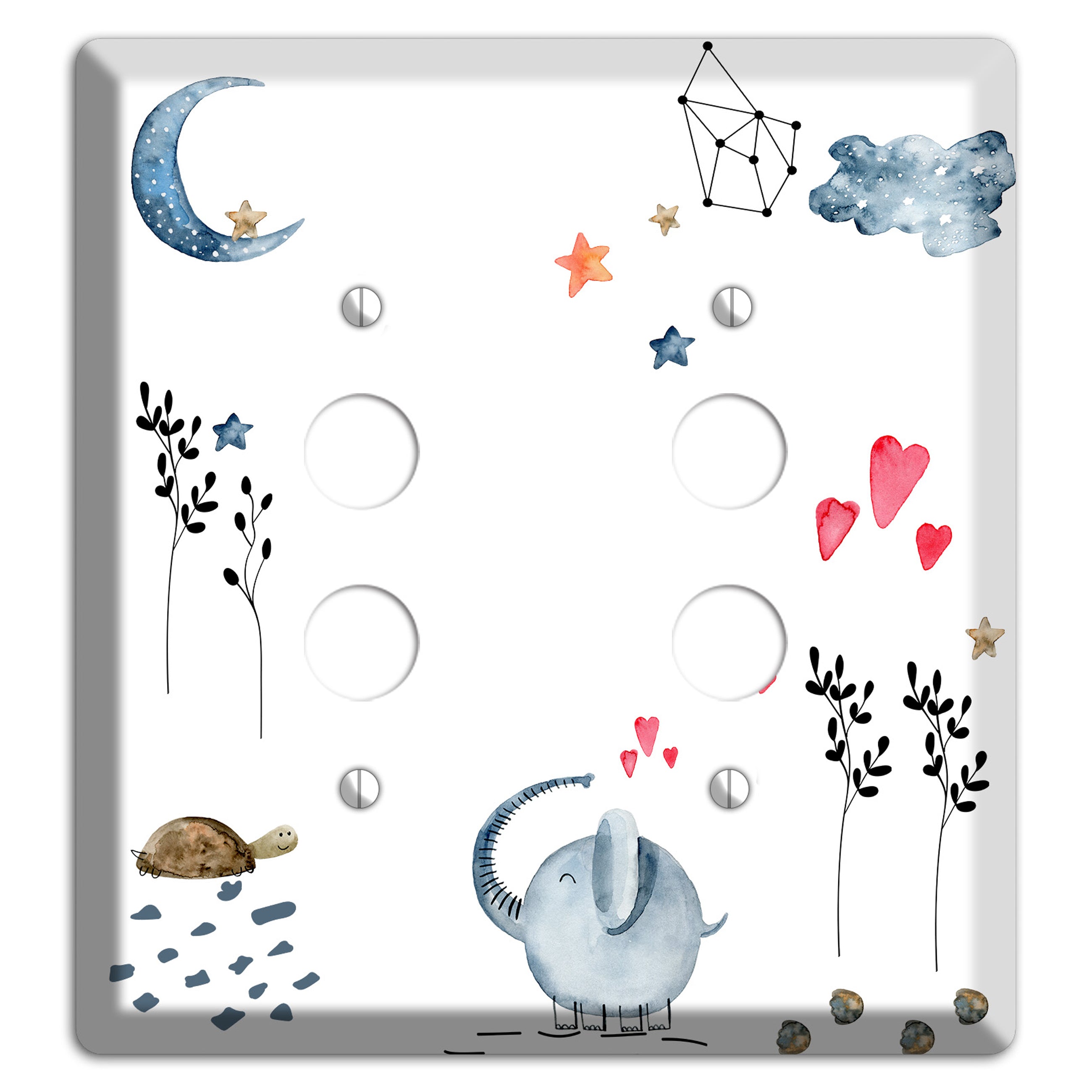 Elephant 2 Pushbutton Wallplate