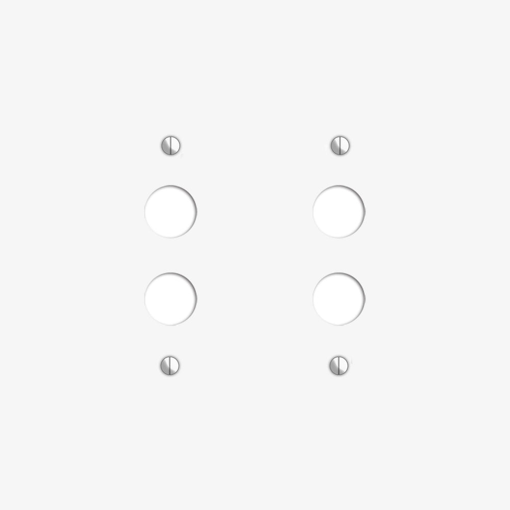 Oversized Discontinued White Metal 2 Pushbutton Wallplate