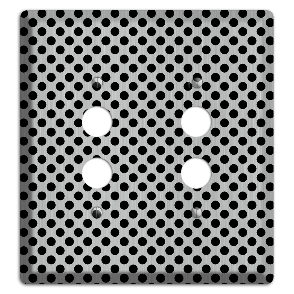 Packed Small Polka Dots Stainless Steel 2 Pushbutton Wallplate
