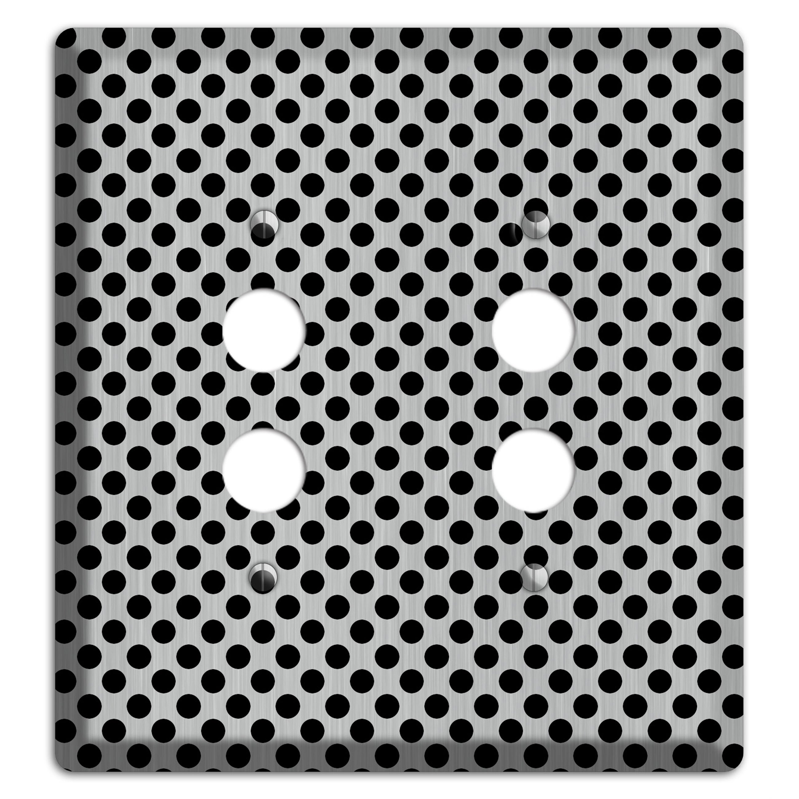 Packed Small Polka Dots Stainless 2 Pushbutton Wallplate