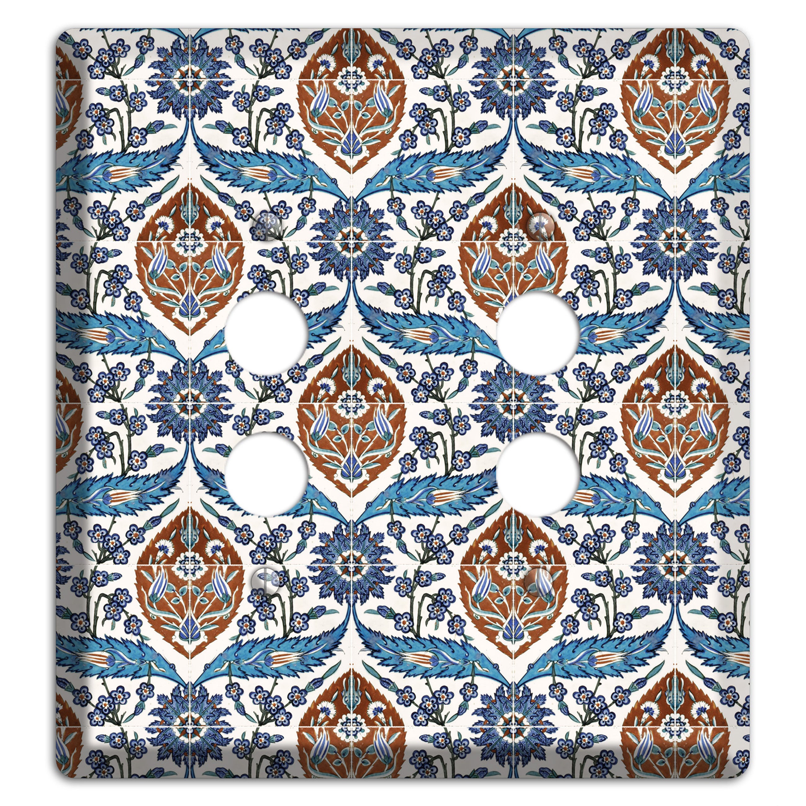Ornate Feather Tile 2 Pushbutton Wallplate