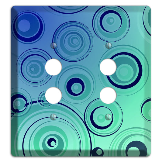 Blue and Green Circles 2 Pushbutton Wallplate