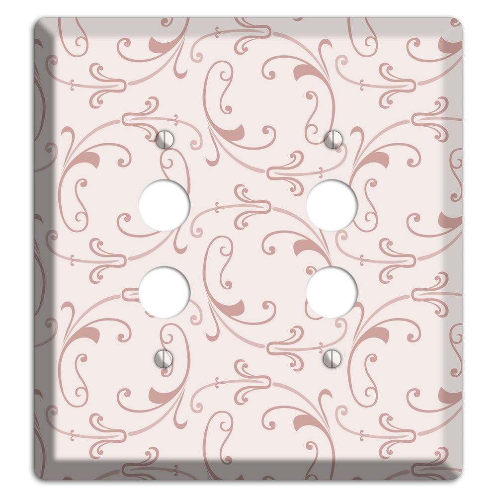 Dusty Rose Victorian Sprig 2 Pushbutton Wallplate