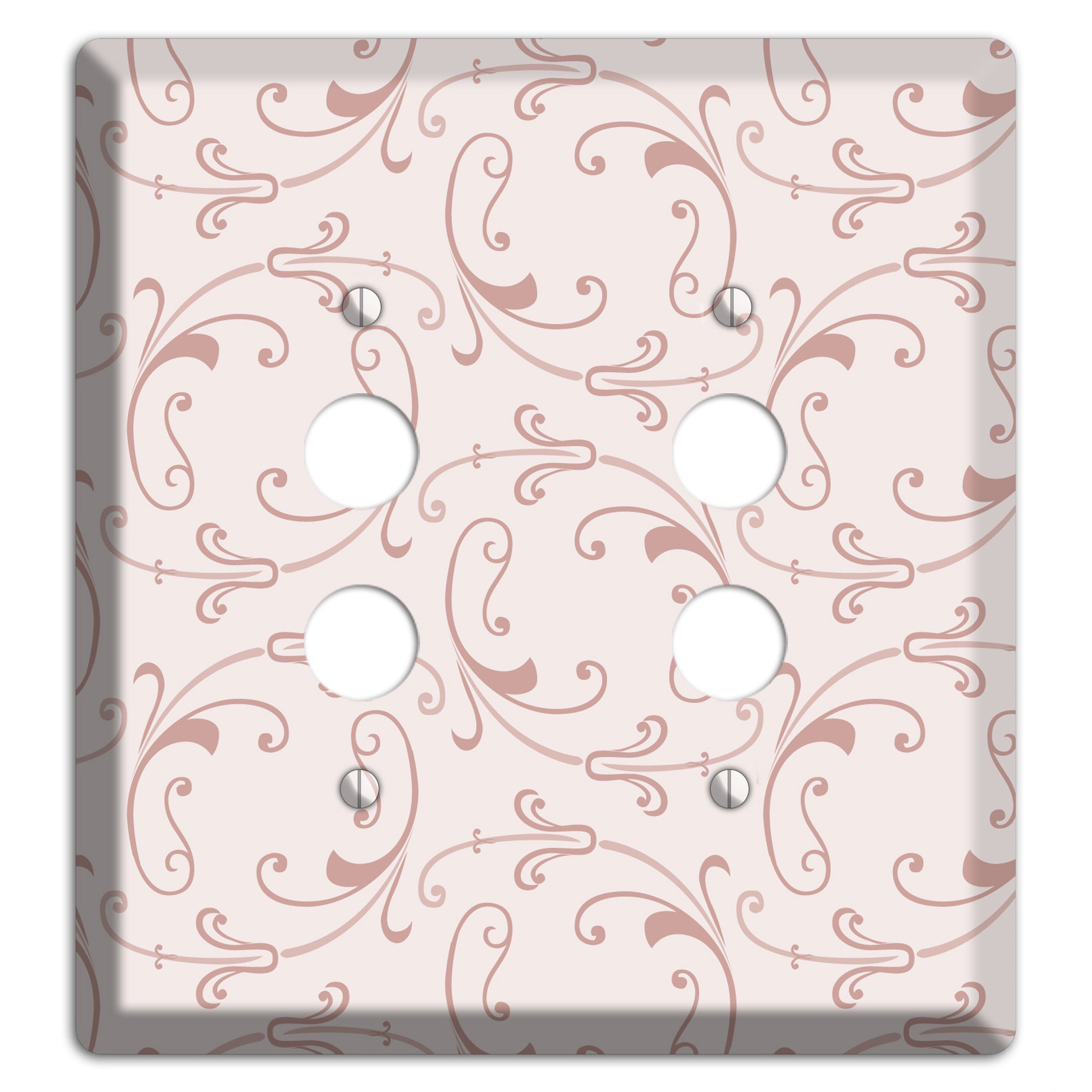 Dusty Rose Victorian Sprig 2 Pushbutton Wallplate
