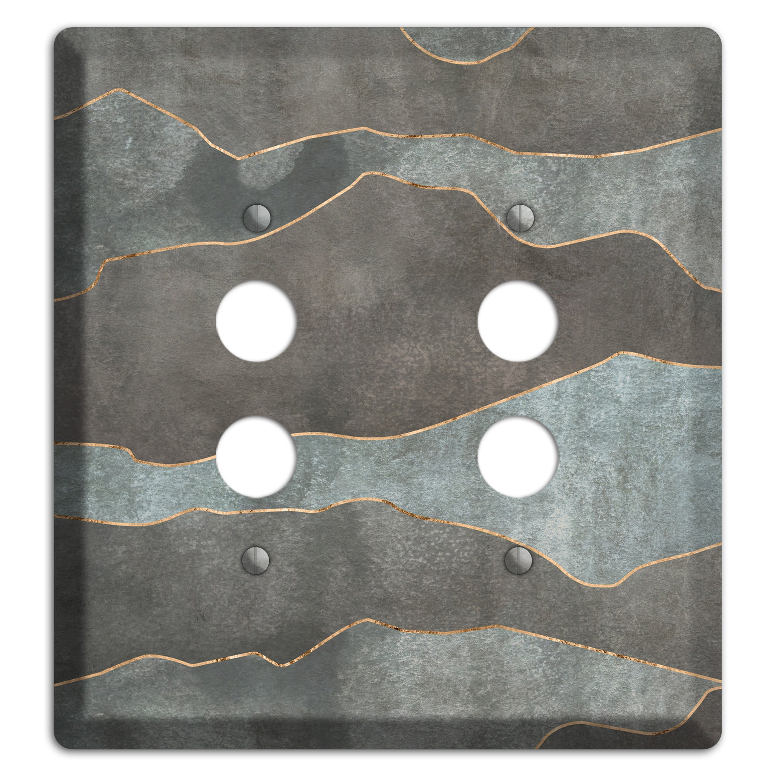 Dusty Blue Mountain Range 2 Pushbutton Wallplate