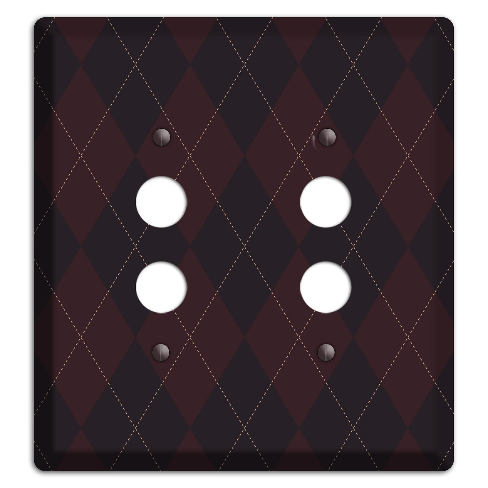 Black Argyle 2 Pushbutton Wallplate