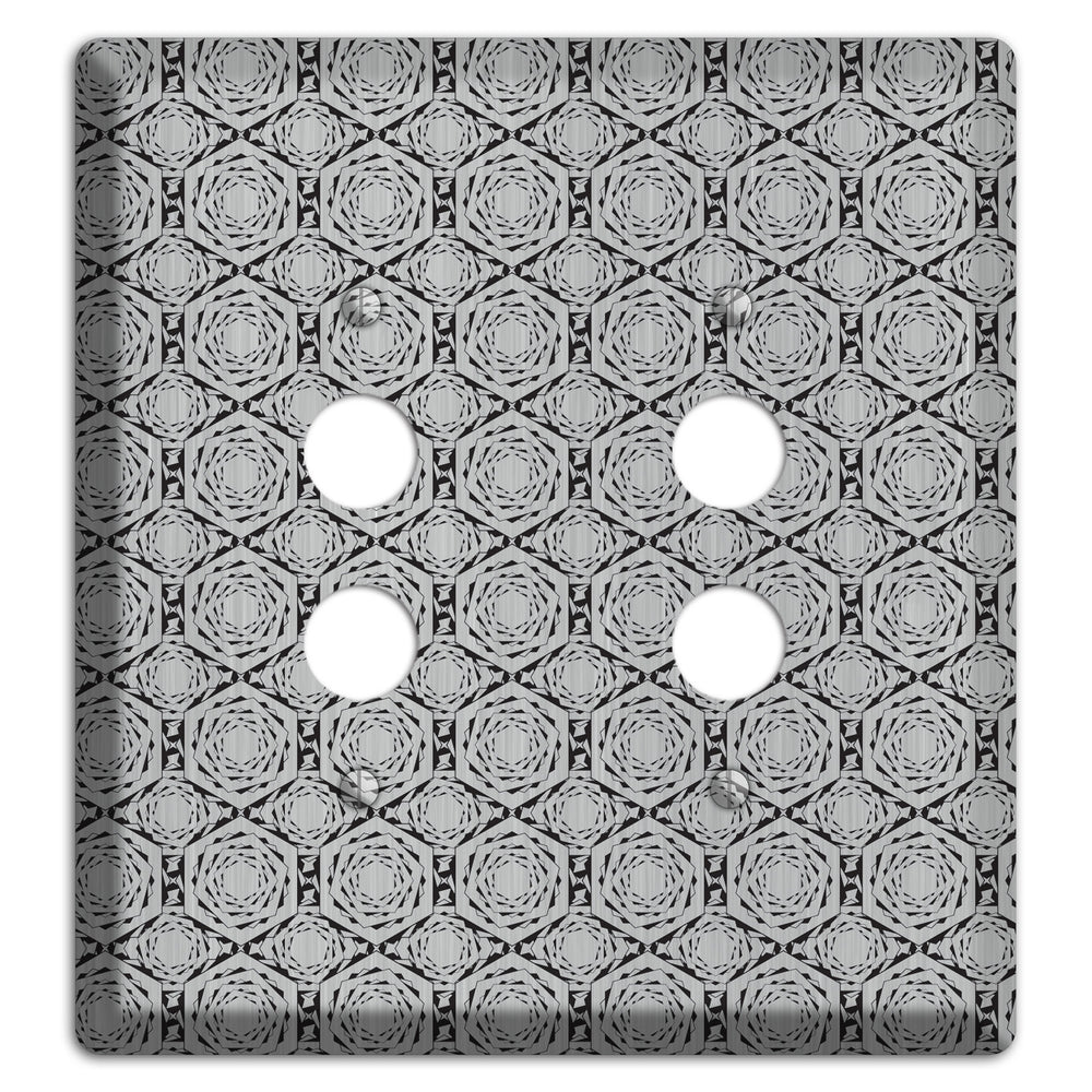 Overly Hexagon Rotation Stainless Steel 2 Pushbutton Wallplate