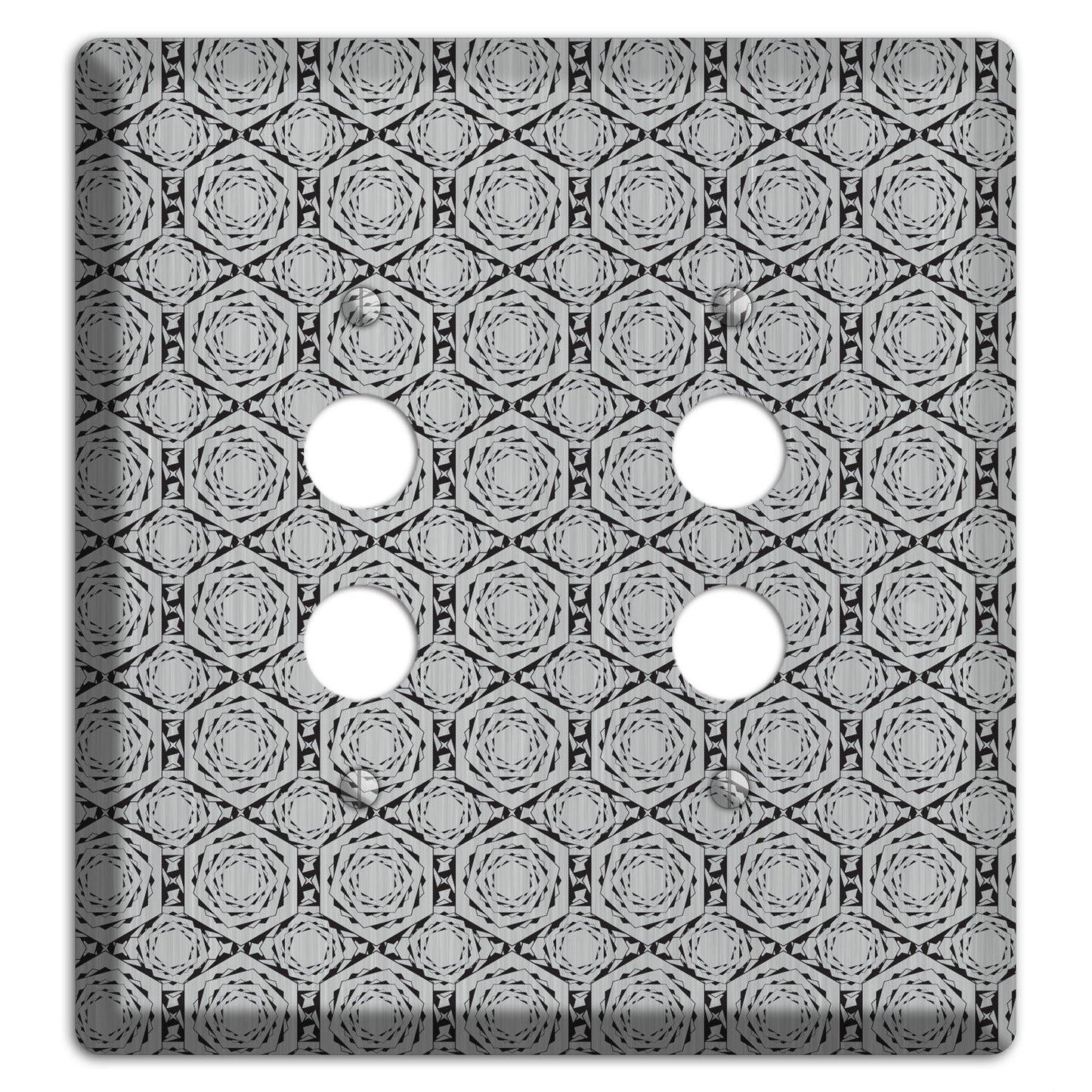 Overly Hexagon Rotation  Stainless 2 Pushbutton Wallplate
