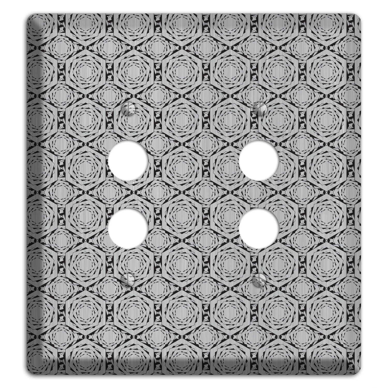 Overly Hexagon Rotation  Stainless 2 Pushbutton Wallplate