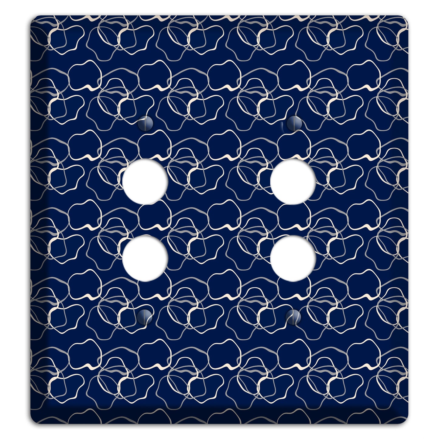 Blue with Irregular Circles 2 Pushbutton Wallplate