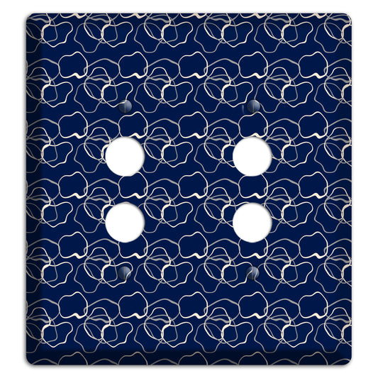 Blue with Irregular Circles 2 Pushbutton Wallplate