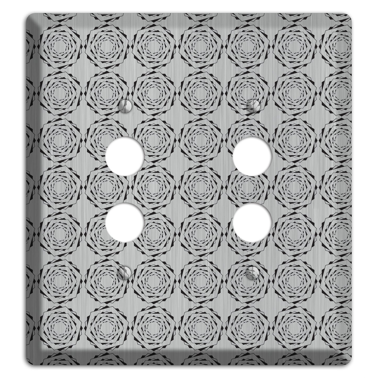 Hexagon Rotation  Stainless 2 Pushbutton Wallplate