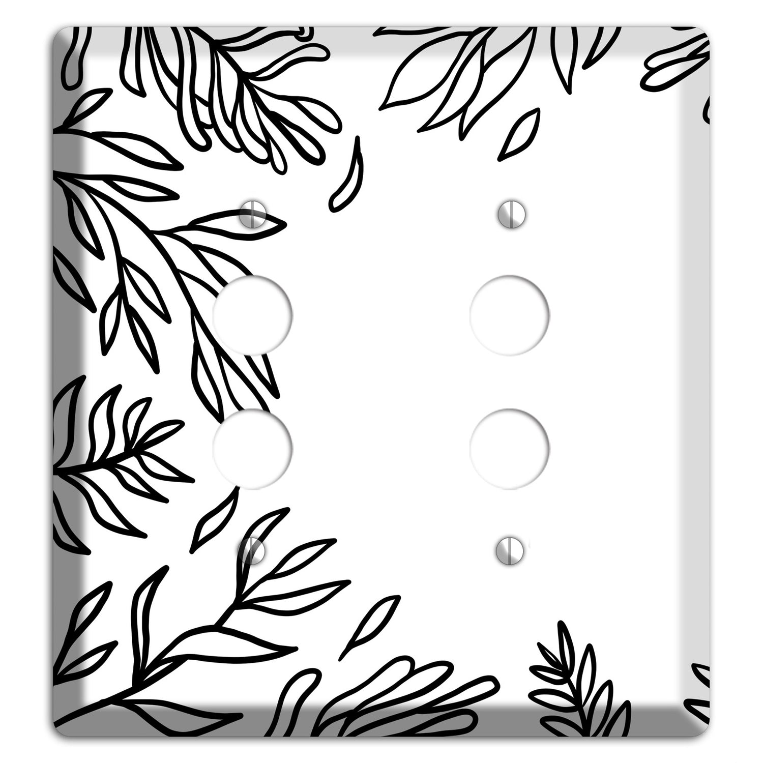 Hand-Drawn Leaves 8 2 Pushbutton Wallplate