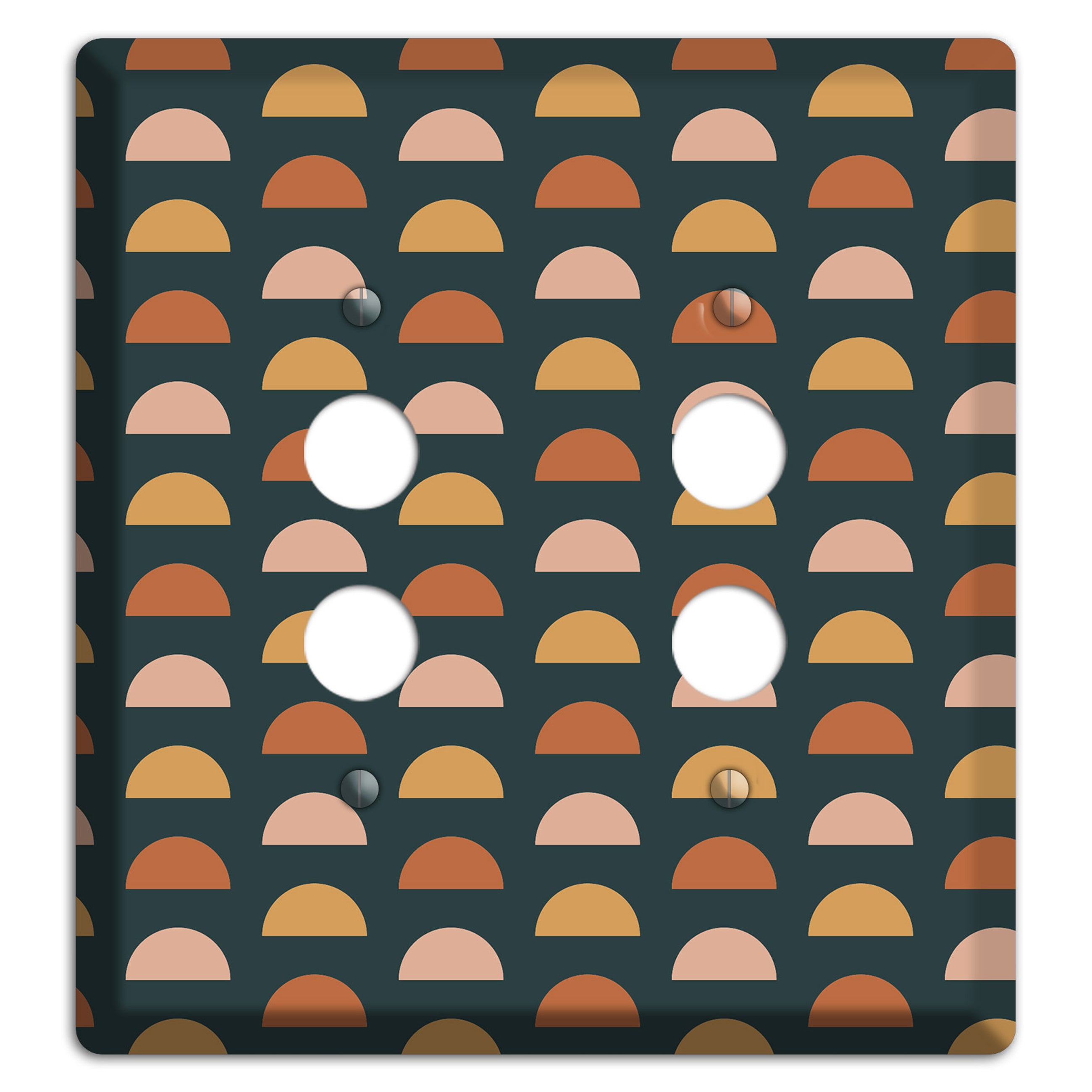 Teal Half Moons 2 Pushbutton Wallplate