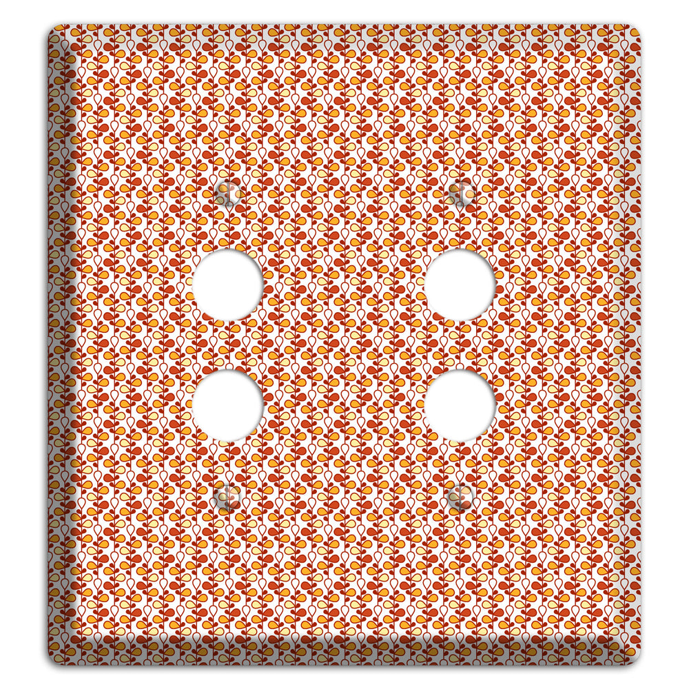Tiny White Teardrop Vine 2 Pushbutton Wallplate