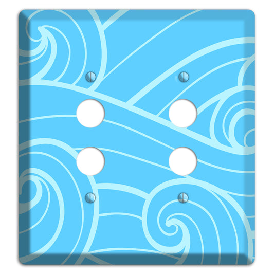 Abstract Curl Blue 2 Pushbutton Wallplate