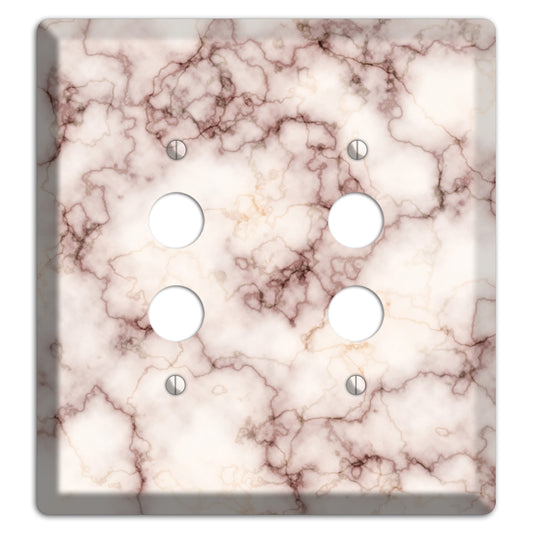 Burgundy Stained Marble 2 Pushbutton Wallplate