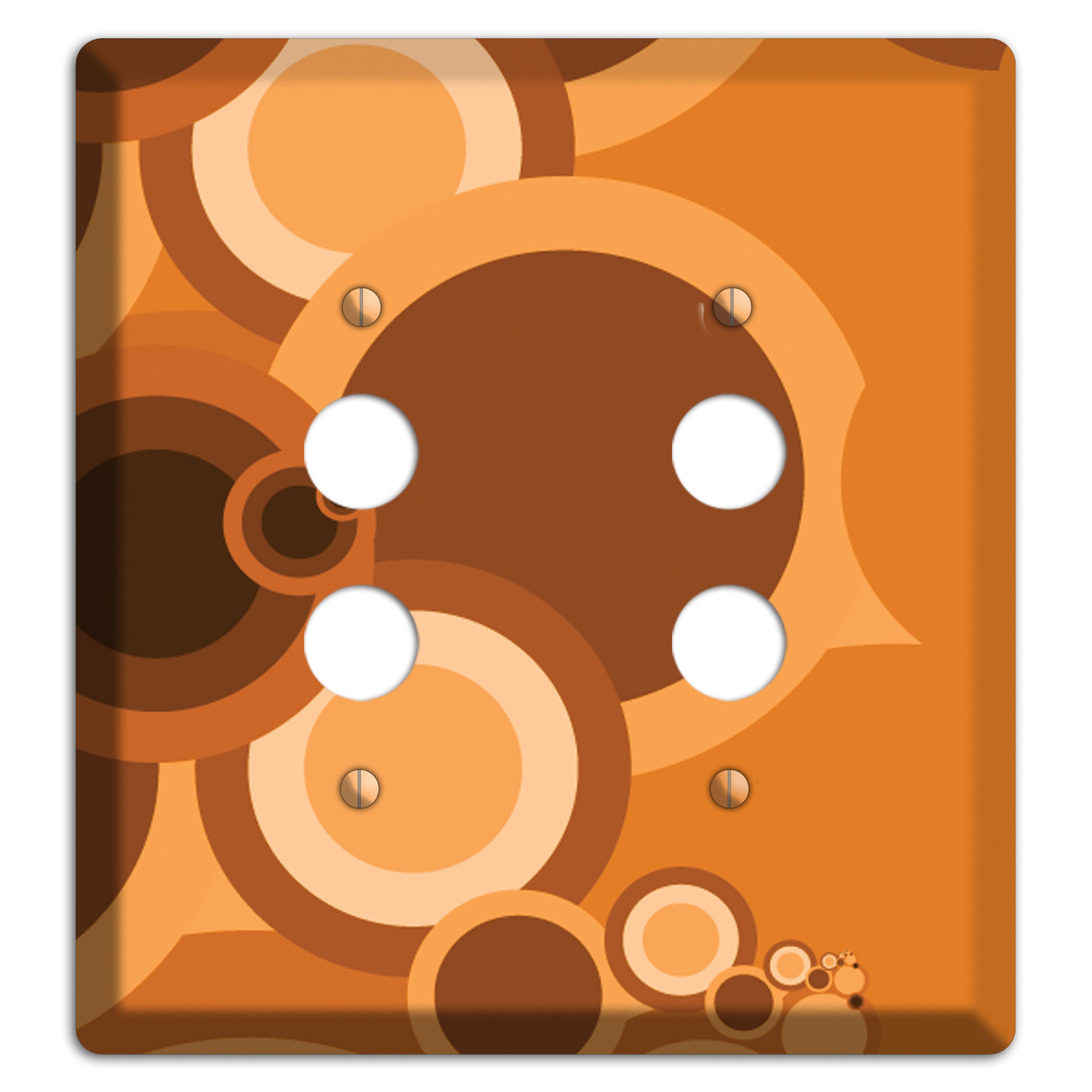 Burnt Orange Circles 2 Pushbutton Wallplate