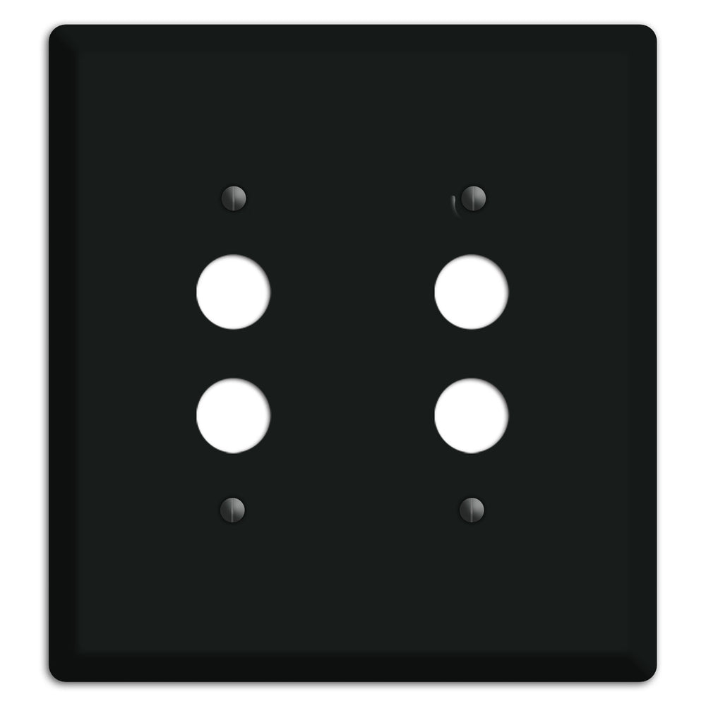 Baxter Matte Black Metal 2 Pushbutton Wallplate