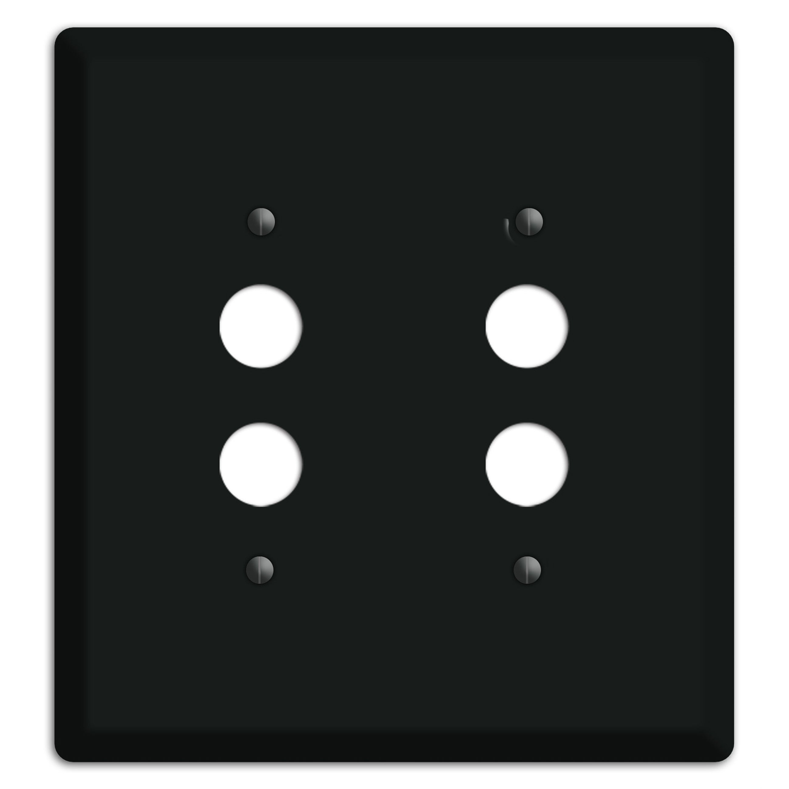 Matte Black Metal 2 Pushbutton Wallplate