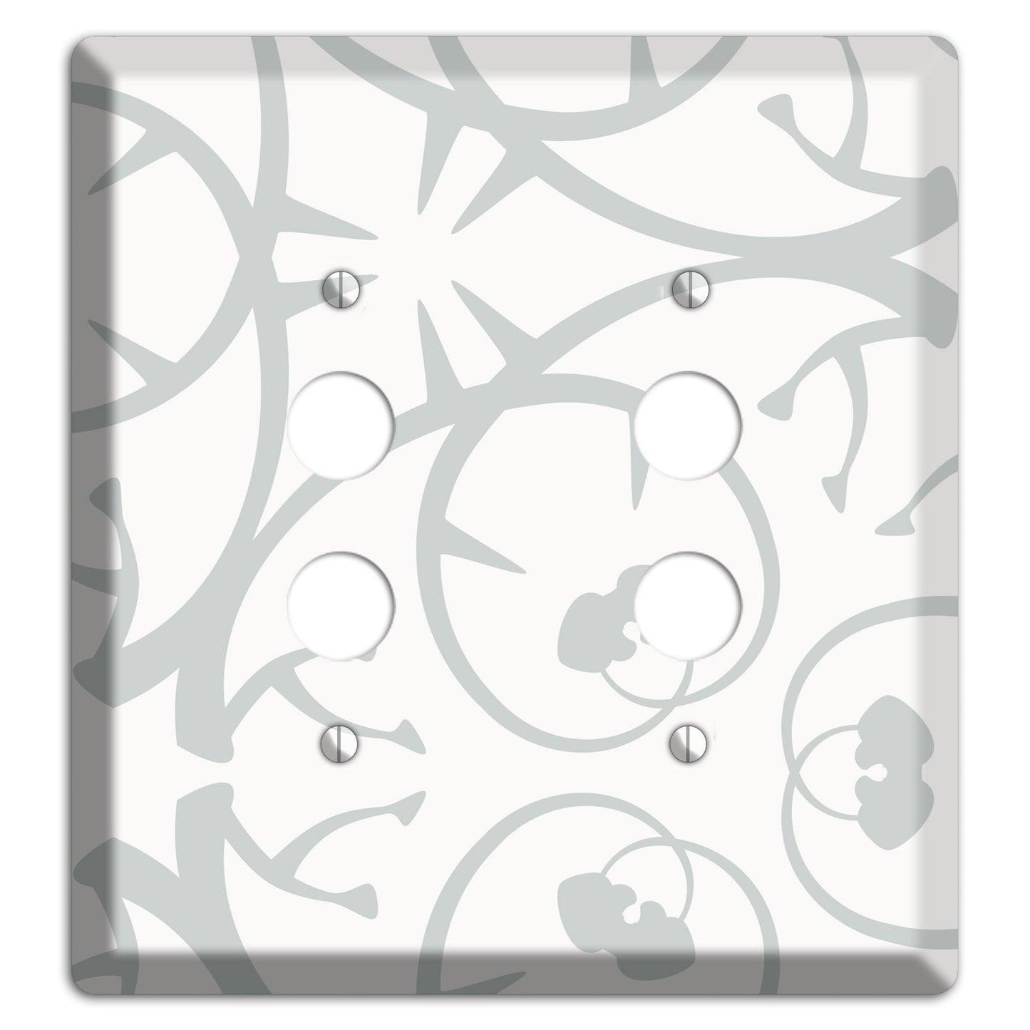 White with Grey Abstract Swirl 2 Pushbutton Wallplate