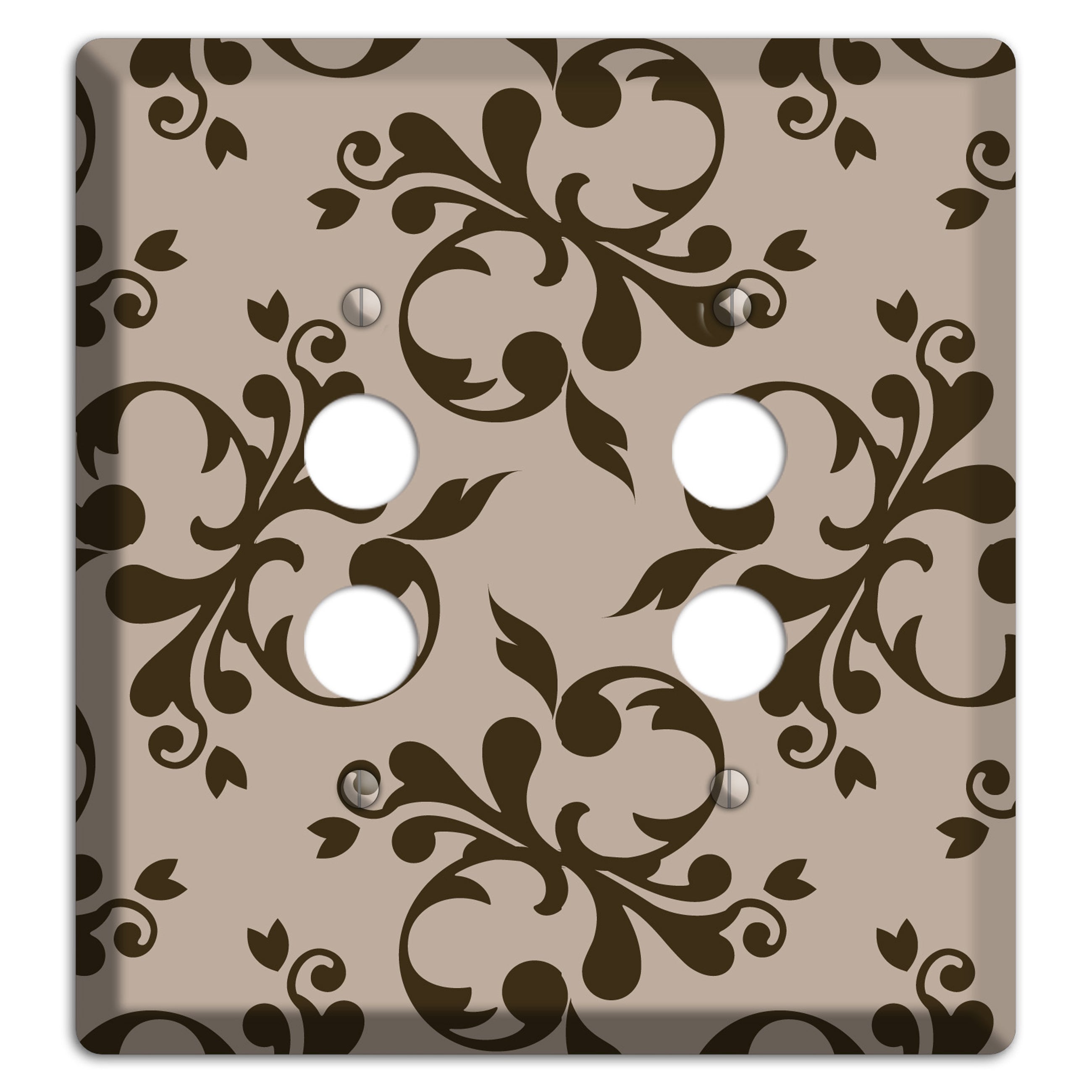 Beige Victorian Toile 2 Pushbutton Wallplate