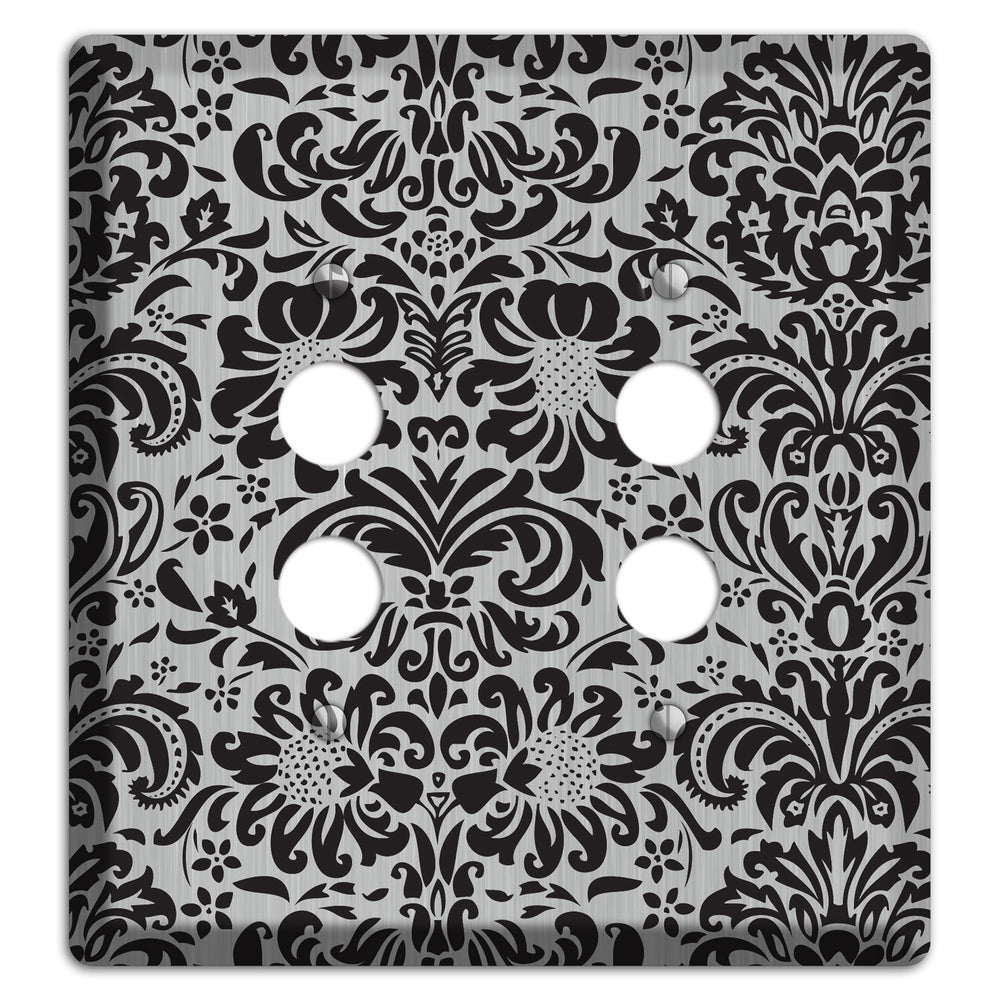 Black Toile Stainless Steel 2 Pushbutton Wallplate