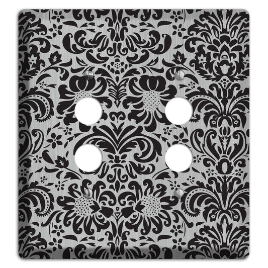 Black Toile  Stainless 2 Pushbutton Wallplate
