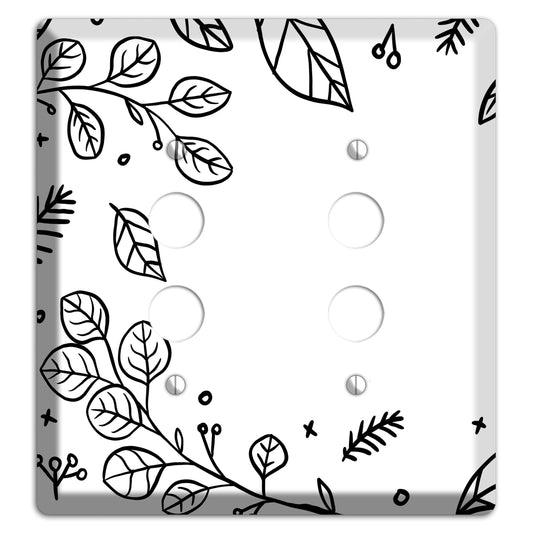 Hand-Drawn Floral 26 2 Pushbutton Wallplate